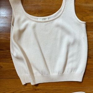 St. John Basics Cream Knit Top